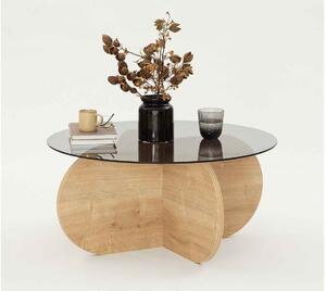 Designový konferenční stolek Jameela II 75 cm vzor safírový dub