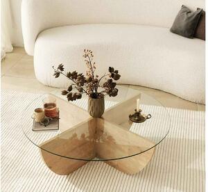 Designový konferenční stolek Balesego 90 cm vzor safírový dub