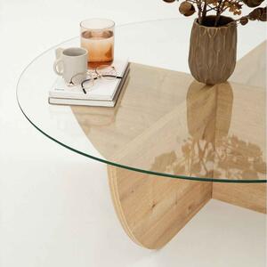 Designový konferenční stolek Balesego 90 cm vzor safírový dub