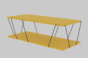 Designový konferenční stolek Baudelio 120 cm žlutý