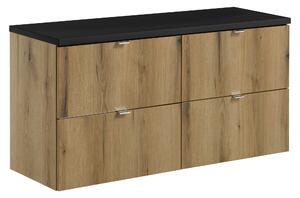 Comad Koupelnová skříňka pod deskové umyvadlo set Nova Oak III. 120 dub coast evoke/černá