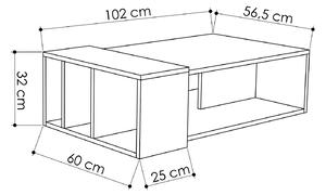 Designový konferenční stolek Zabby 102 cm dub / antracitový