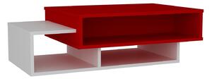 Designový konferenční stolek Landis 105 cm bílý/červený