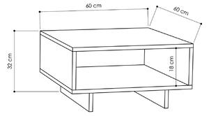 Designový konferenční stolek Eirian 60 cm bílý