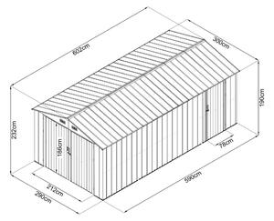 Zahradní domek / garáž Avenberg 6.02 x 3 m ANTRACIT CG-K2010-B