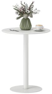 HOMCOM Jídelní Stůl, Kulatý Kuchyňský Stůl pro 2 Osoby, Moderní Jídelní Stůl do Obývacího Pokoje, Zahrady, Ocel, Ø60 x 72 cm, Bílý | Aosom