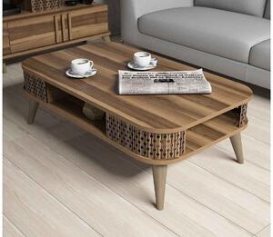 Designový konferenční stolek Baina 105 cm vzor ořech