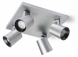 RED - DESIGN RENDL RENDL KENNY IV stropní česaný hliník/černá 230V GU10 4x35W R12922
