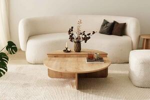 Designový konferenční stolek Baltenis 90 cm vzor safírový dub