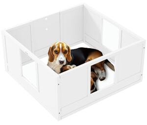 PawHut Box na štěňata, ohrádka pro štěňata s nastavitelnými dveřmi, ohrádka pro psy s protiskluzovými nožičkami, box pro štěňata pro středně velké psy