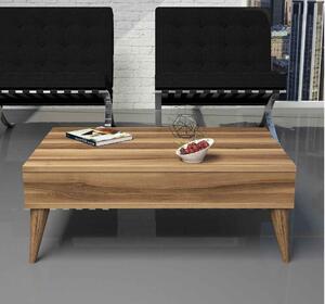 Designový konferenční stolek Zenda 90 cm vzor ořech