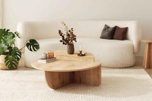 Designový konferenční stolek Baltenis 90 cm vzor safírový dub