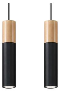 Černé závěsné svítidlo Nice Lamps Paul, délka 34 cm