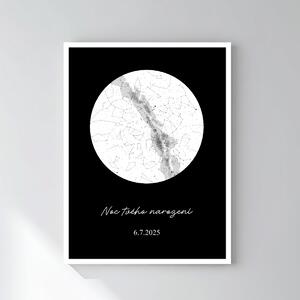 Personalizovaný magický fotoobraz v rámu - 50x70 - hvězdná mapa