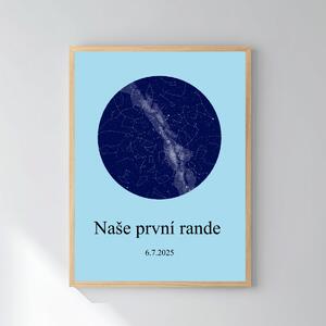 Personalizovaný magický fotoobraz v rámu - 40x50 - hvězdná mapa