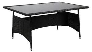 Stůl VIKING/LANZAROTE 150x90 cm, černý ratan