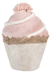 Růžový cupcake – textilní dekorace – 11x16 cm