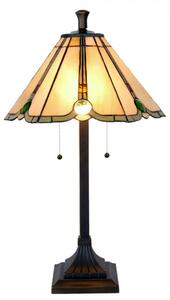 Zeleno-béžová stolní lampa Tiffany Phillipe – 40x67 cm