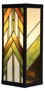 Nástěnné zeleno-béžové světlo Tiffany v art deco stylu Claire – 14x16x40 cm
