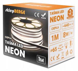 ECOLIGHT LED pásek NEON - 230V - 1m - 8W/m - IP65 - teplá bílá