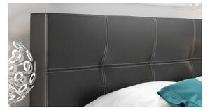 Stylová postel Ada s vyšším čelem a úložným prostorem černá eko kůže 160 x 200