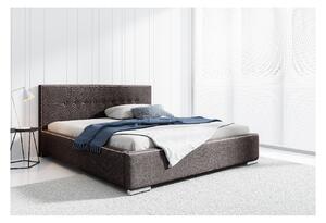 Čalouněná postel Ingrid s úložným prostorem hnědá 160 x 200