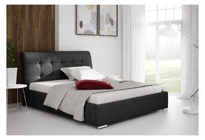 Moderní čalouněná postel Evelyn s úložným prostorem černá 200 x 200