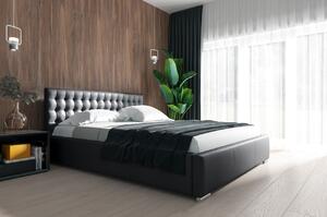 Designová postel Natal s úložným prostorem černá eko kůže 160 x 200