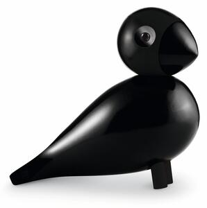 Černá soška z masivního bukového dřeva Kay Bojesen Denmark Songbird Ravn