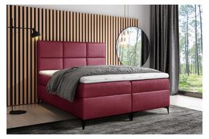 Designové čalouněná postel Fiza s úložným prostorem červená 160 x 200 + topper zdarma