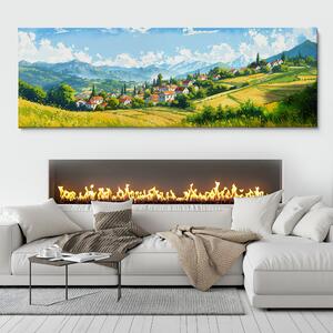 Obraz na plátně - Malebná vesnička Obersdorf FeelHappy.cz Velikost obrazu: 120 x 40 cm
