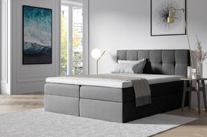 Čalouněná postel s úložným prostorem RECIVIO šedá 140 x 200