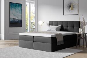 Čalouněná postel s úložným prostorem RECIVIO tmavě šedá 140 x 200