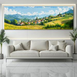 Obraz na plátně - Malebná vesnička Obersdorf FeelHappy.cz Velikost obrazu: 90 x 30 cm