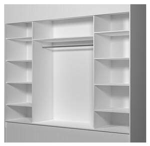Moderní šatní skříň Alivia II 250 cm, bílý korpus, dub sonoma