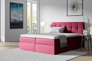 Stylová manželská postel s úložným prostorem RECIVIO bordó 180 + TOPPER ZDARMA