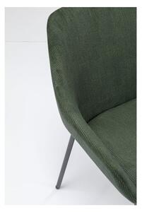 Set 2 zelených sametových židlí s područkami Kare Design Avignon