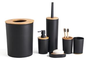 Plastový koupelnový set HERZBERG 6 ks černý