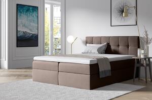 Stylová manželská postel s úložným prostorem RECIVIO hnědá 180 x 200