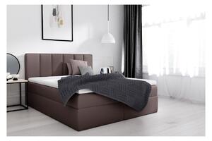 Stylová manželská postel Sven s úložným prostorem tmavě hnědá eko kůže 160 x 200
