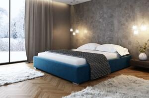 Čalouněná postel bez čela Paulo 180x200, modrá