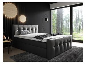 Čalouněná postel Maxim 200x200, černá eko kůže + TOPPER