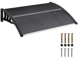 Outsunny Slunečník pro Přední Dveře 100 x 75 cm, Obloukový Slunečník z Hliníku a Polykarbonátu, Skloněný Slunečník s UV Ochrannou, Přední Dveřní Slune