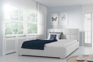 Jednoduchá postel Marion 120x200, bílá eko kůže