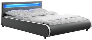 Manželská postel 160 cm Krunt (s roštem a osvětlením)