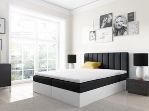 Dvoubarevná manželská postel Azur 200x200, černá + bílá eko kůže