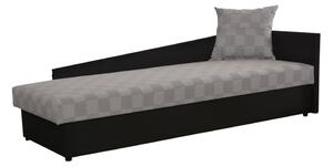 Jednolůžková postel (válenda) 80 cm Jeannine (šedá + černá) (s úl. prostorem) (P)