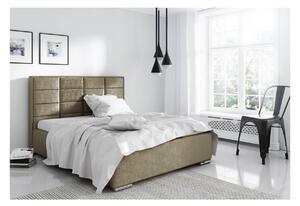 Elegantní manželská postel Caffara 140x200, světle hnědá