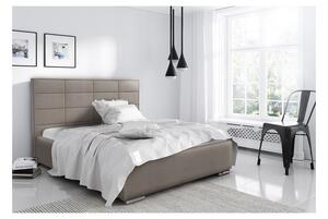 Elegantní manželská postel Caffara 140x200, béžová, jemná potahová látka