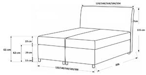 Elegantní postel potažená eko kůží Floki 200x200, šedá